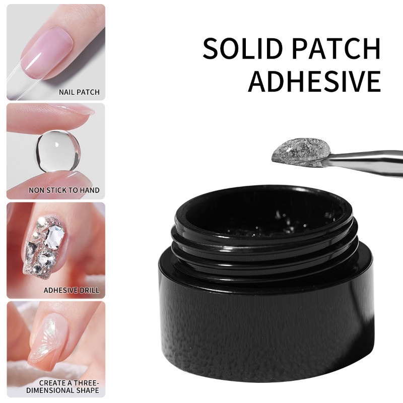 Nail Art Halal - ชุดปลายเล็บเจลแบบแข็ง 3 ชิ้น/ชุด สติ๊กเกอร์ติดปลายเล็บ กาวติดปลายเล็บ กาวติดเล็บเจลยูวี