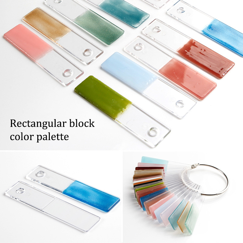 Nail Art Vector - แผ่นตัวอย่างสีเล็บปลอมสำหรับทำเล็บเจล UV แบบสี่เหลี่ยมผืนผ้า ใช้สำหรับฝึกทำเล็บและแสดงสีเจล