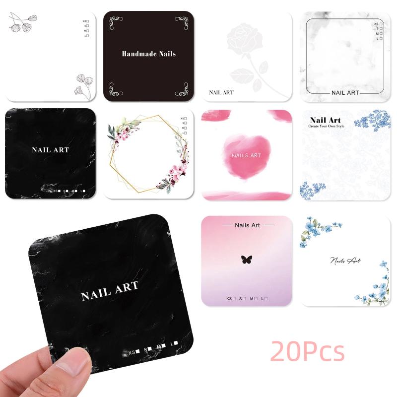 Nail Art Zone - การ์ดโชว์ลายดอกไม้สำหรับติดเล็บปลอม Z.20 แผ่น ทำจากกระดาษแข็ง ใช้เป็นอุปกรณ์ประกอบฉากถ่ายภาพ งานแฮนด์เมด