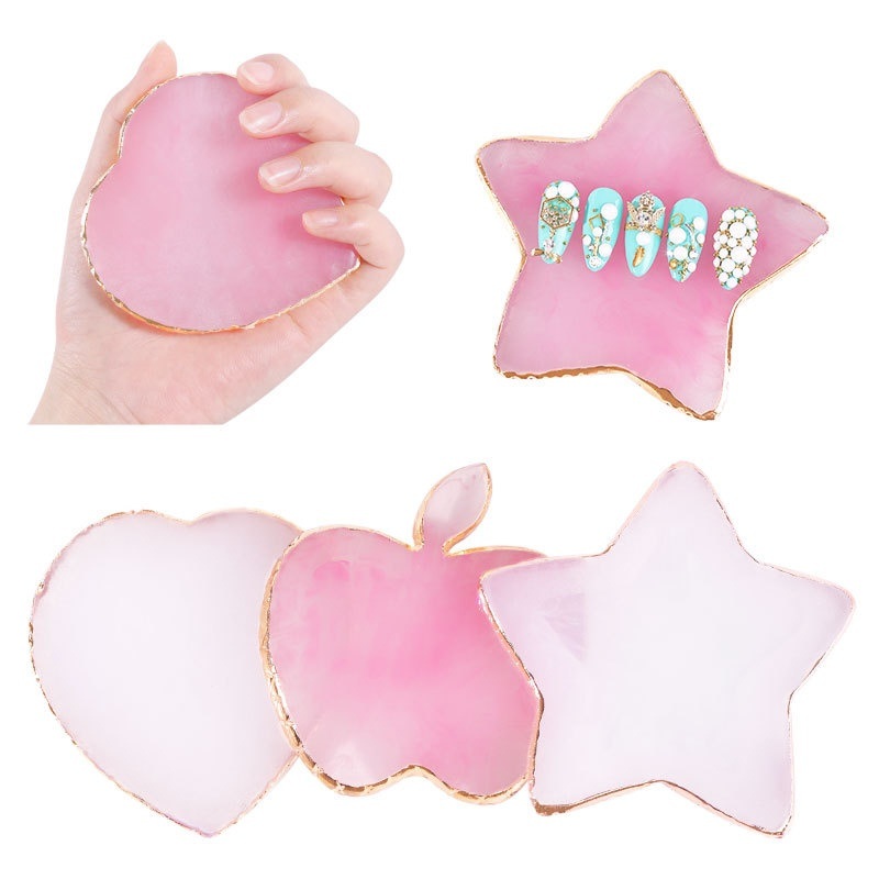 Nail Art Vector - พาเลทเรซิ่นลายหินอาเกตสำหรับทำเล็บปลอม ผสมสี วาดลาย วางโชว์เจลขัดเงา อุปกรณ์ทำเล็บ