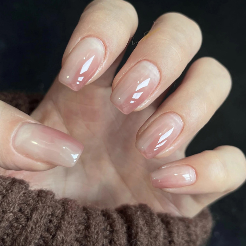 24 ชิ้นสั้นเล็บไล่โทนสีด้วยกาว - Nail Art Simple Elegant บทวิจารณ์และราคา