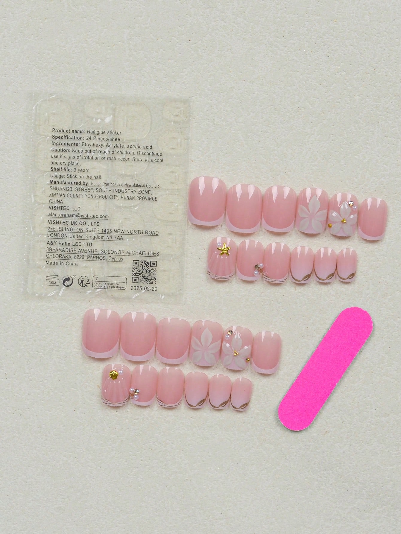 ชุดเล็บปลอมอะคริลิคแบบกดติด 24 - Nail Art Halal บทวิจารณ์และราคา