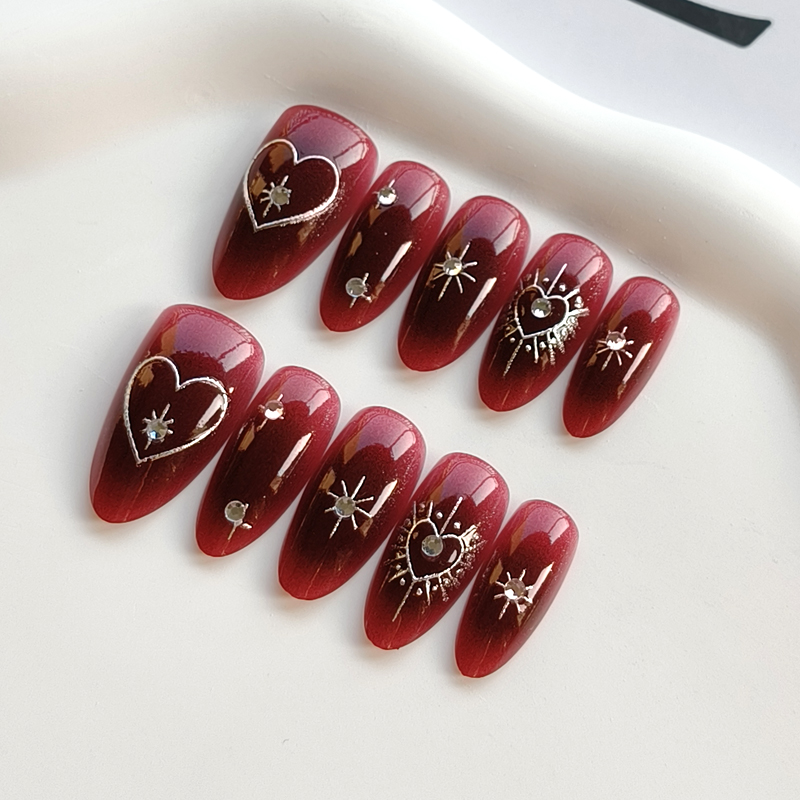 เล็บปลอมแบบกดติด 10 ชิ้น สไตล์ - Nail Art Simple Elegant บทวิจารณ์และราคา
