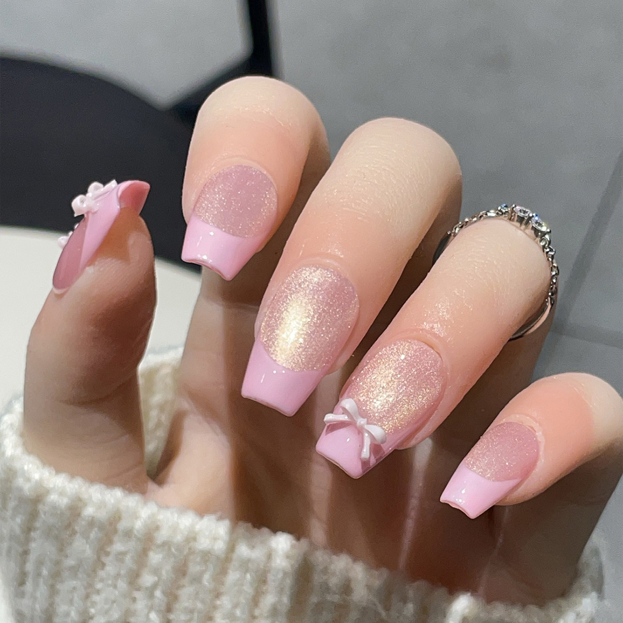 ชุดเล็บปลอมแบบกดติด 10 ชิ้น รู - Nail Art Simple Elegant บทวิจารณ์และราคา