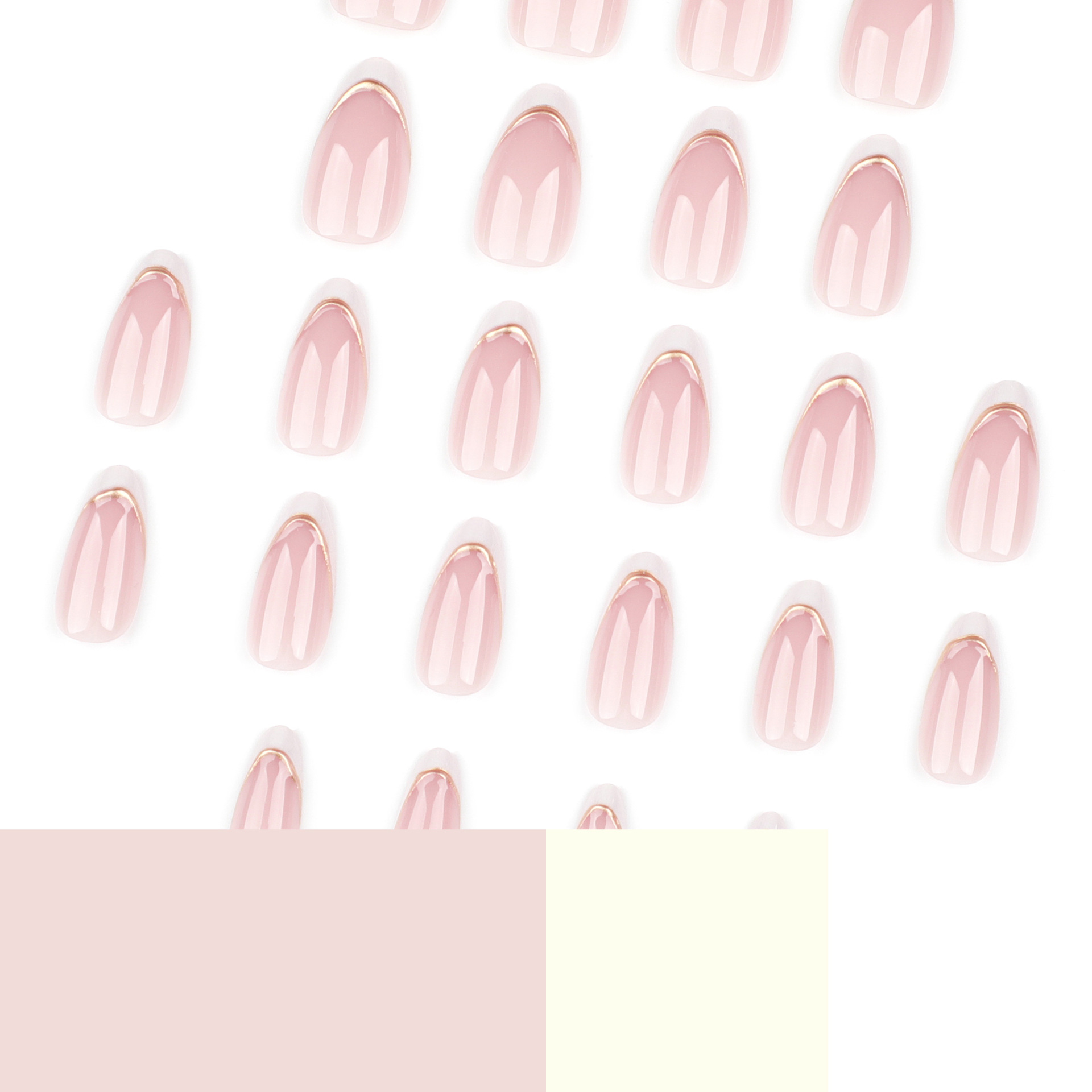 เล็บปลอมทรงอัลมอนด์สีชมพูนู้ดฝ - Nail Art Simple Elegant บทวิจารณ์และราคา