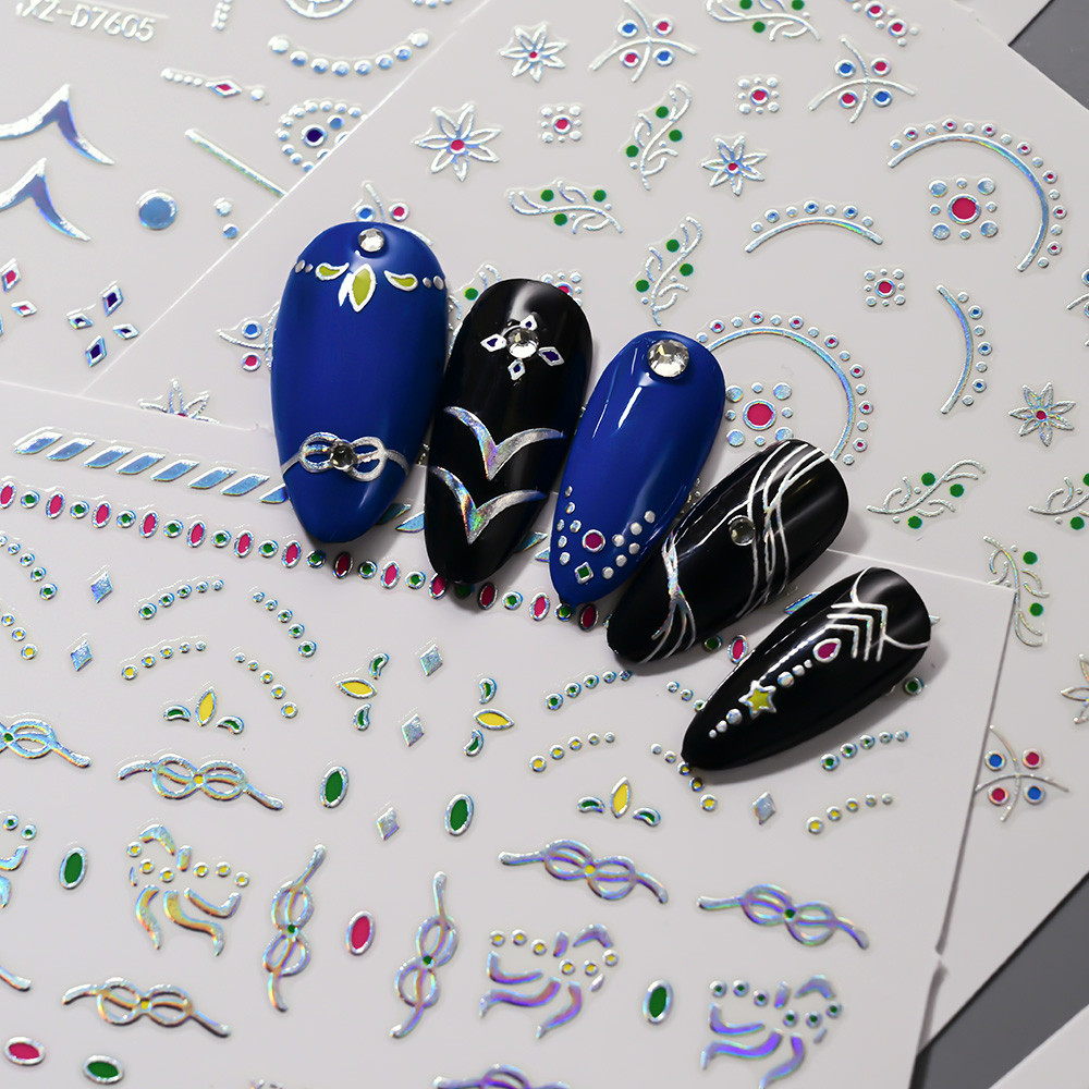 สติกเกอร์ติดเล็บลายดอกไม้หญ้าเ - Nail Art Simple Elegant บทวิจารณ์และราคา