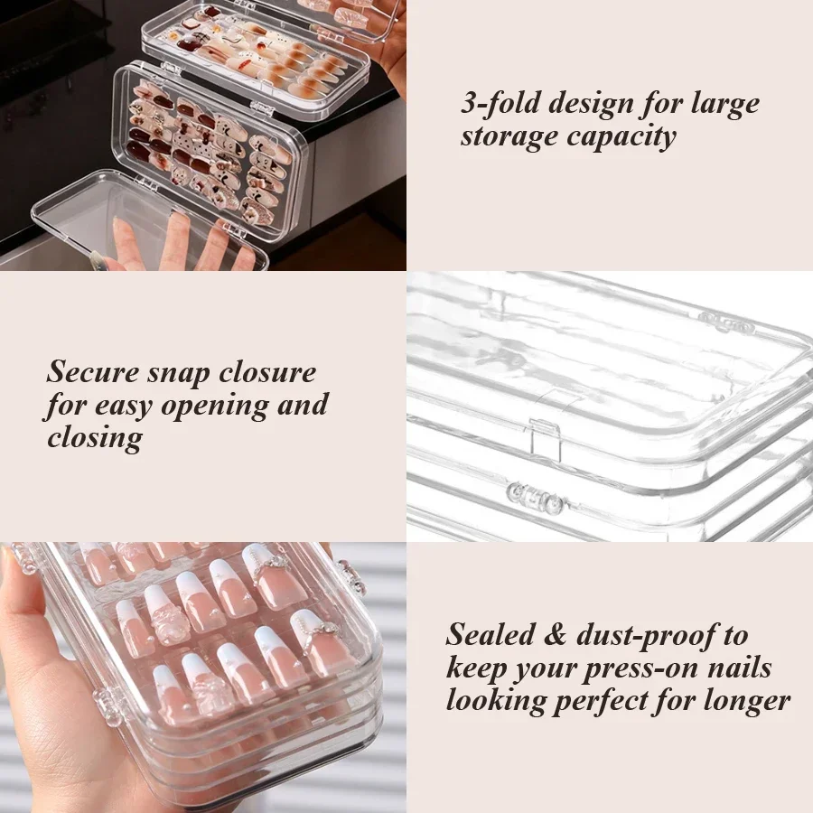 กล่องเก็บเล็บปลอมแบบพับได้ ป้อ - Nail Art Vector บทวิจารณ์และราคา