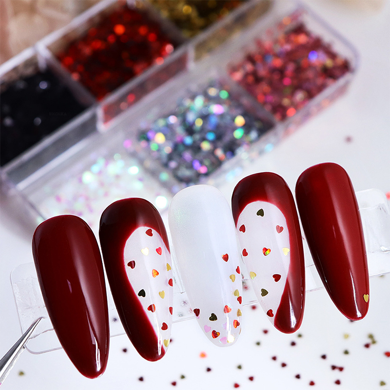 Z. กลิตเตอร์เลเซอร์รูปหัวใจขนา - Nail Art Zone บทวิจารณ์และราคา