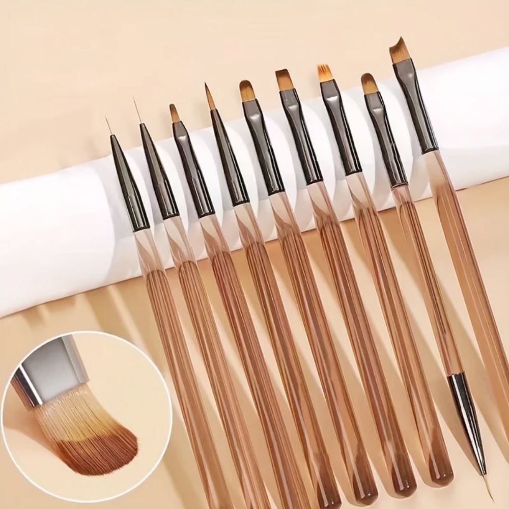 แปรงทำเล็บ 9 ชิ้น สำหรับตกแต่ง - Nail Art Vector บทวิจารณ์และราคา